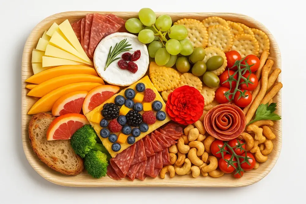 22x12 charcuterie tray Hamilton eco-friendly palm leaf charcuterie tray medium charcuterie platter with meat and cheese Hamilton charcuterie catering tray for events
